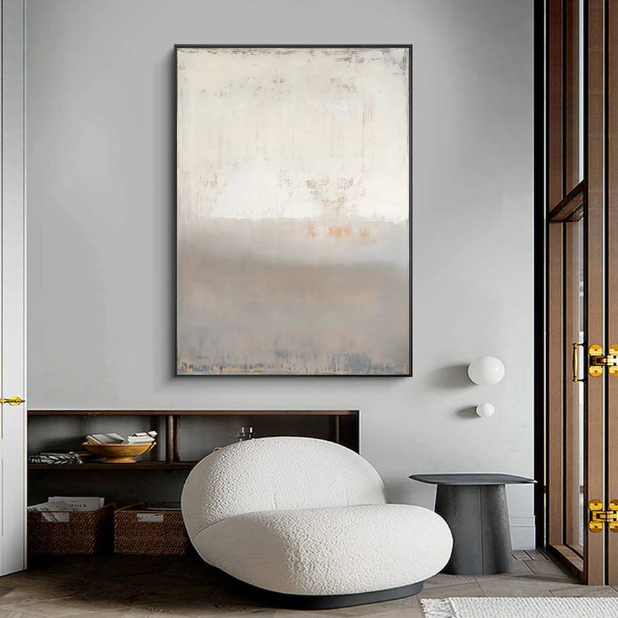 Yellow Painting Abstract Gray Abstract Canvas Artwork W70KD wall art